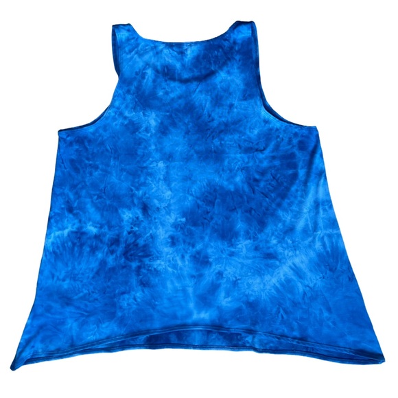 Neiman Marcus Tie Dye Blue Flowy Tank Top, Boho Chic - Size L - Picture 4 of 11